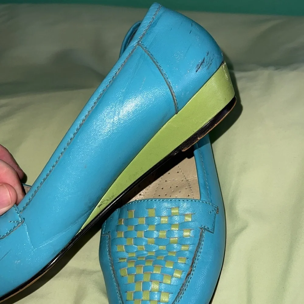 Vintage teal and green shoes - Picture 4 of 9